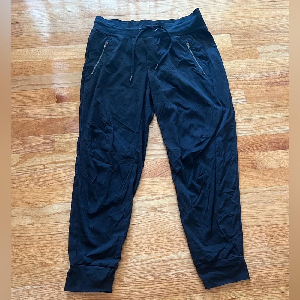 Black Athleta track pants